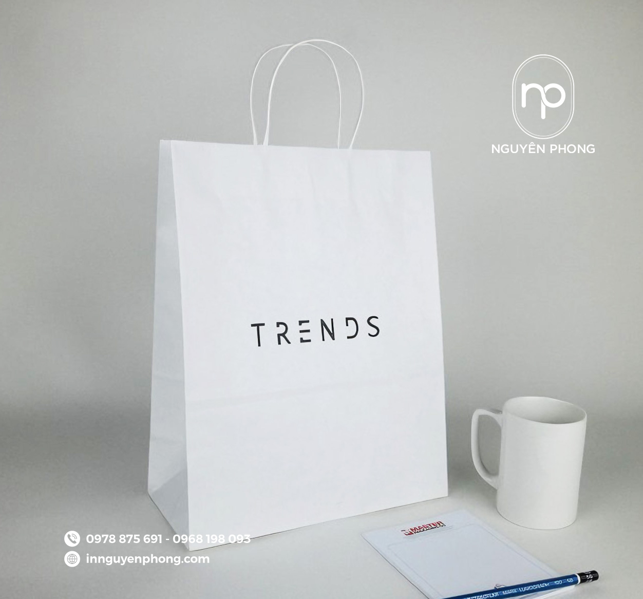 Mẫu túi giấy đựng sách đơn giản 